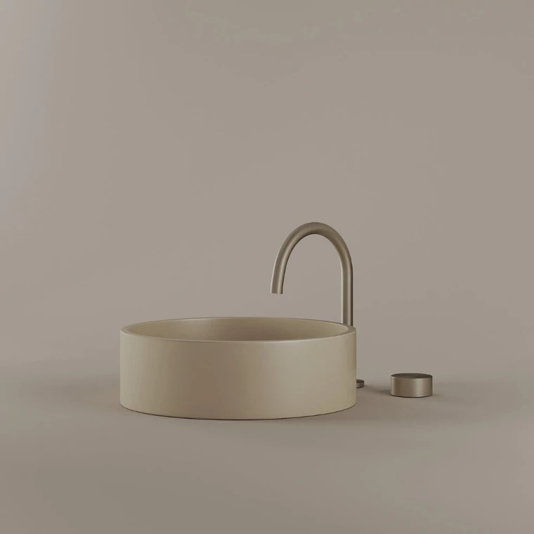 Round Concrete Vessel Sink 15"