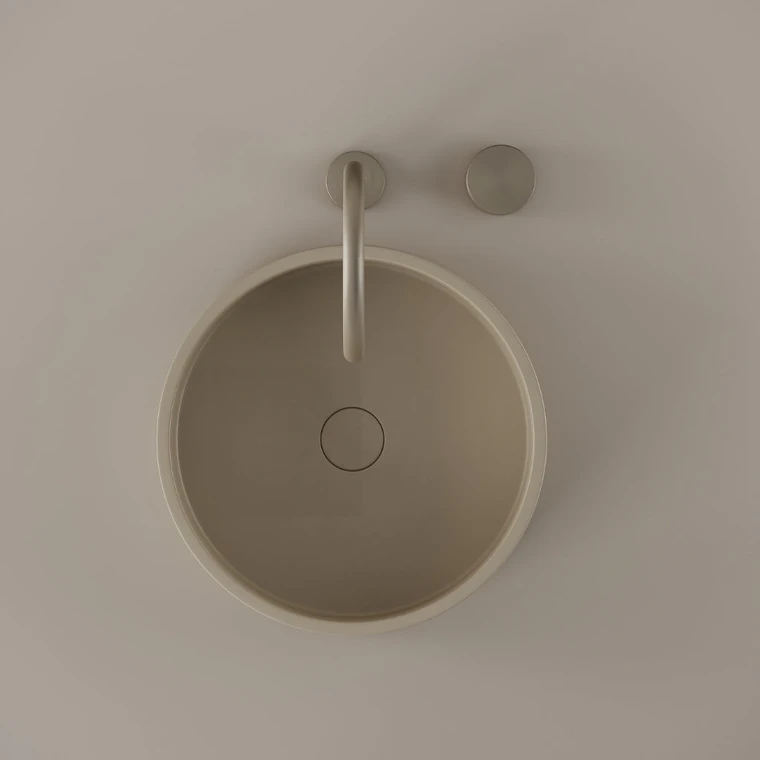 Round Concrete Vessel Sink 15"