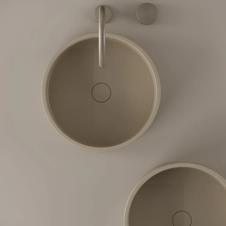 Round Concrete Vessel Sink 15"