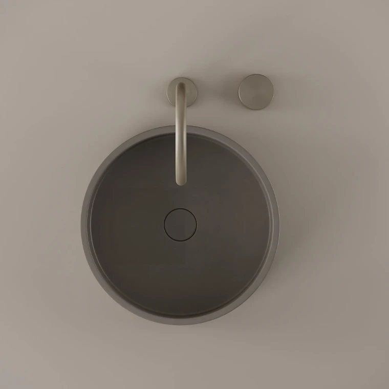 Round Concrete Vessel Sink 15"