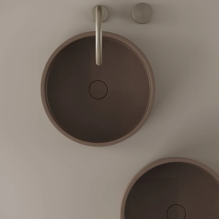 Round Concrete Vessel Sink 15"