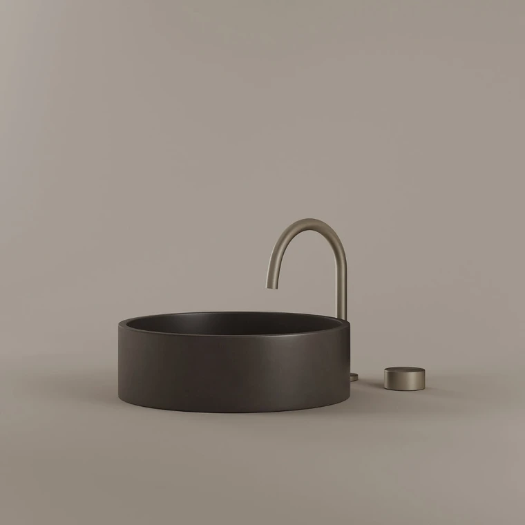 Round Concrete Vessel Sink 15"