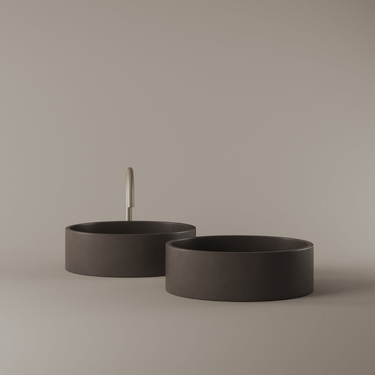 Round Concrete Vessel Sink 15"