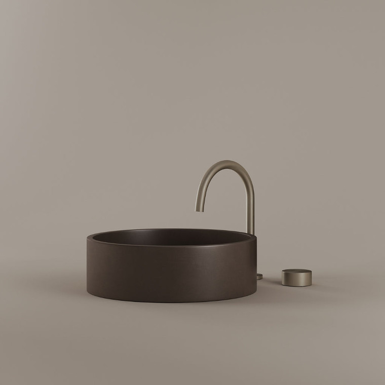 Round Concrete Vessel Sink 15"