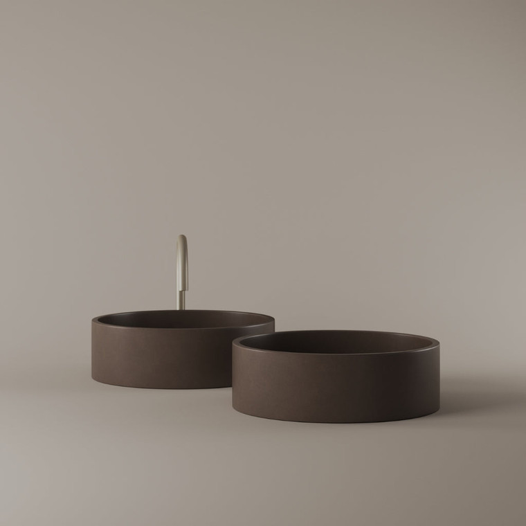 Round Concrete Vessel Sink 15"