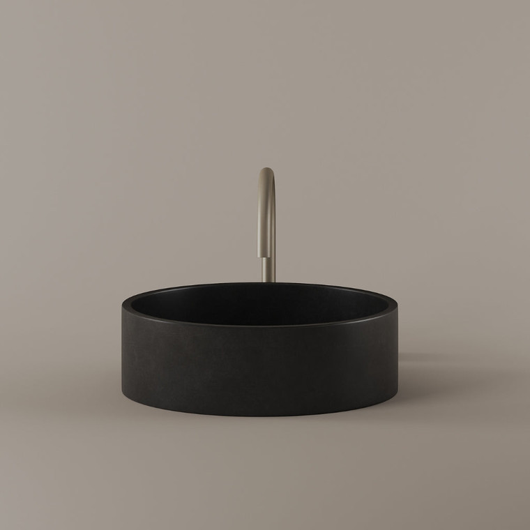 Round Concrete Vessel Sink 15"