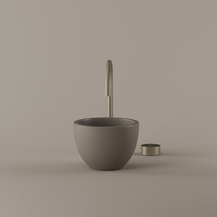 Round Concrete Vessel Sink 9"
