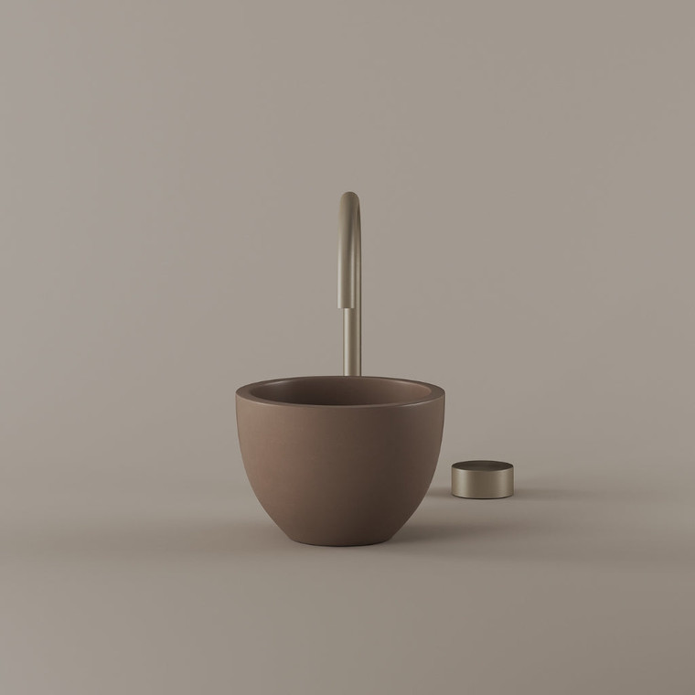 Round Concrete Vessel Sink 9"