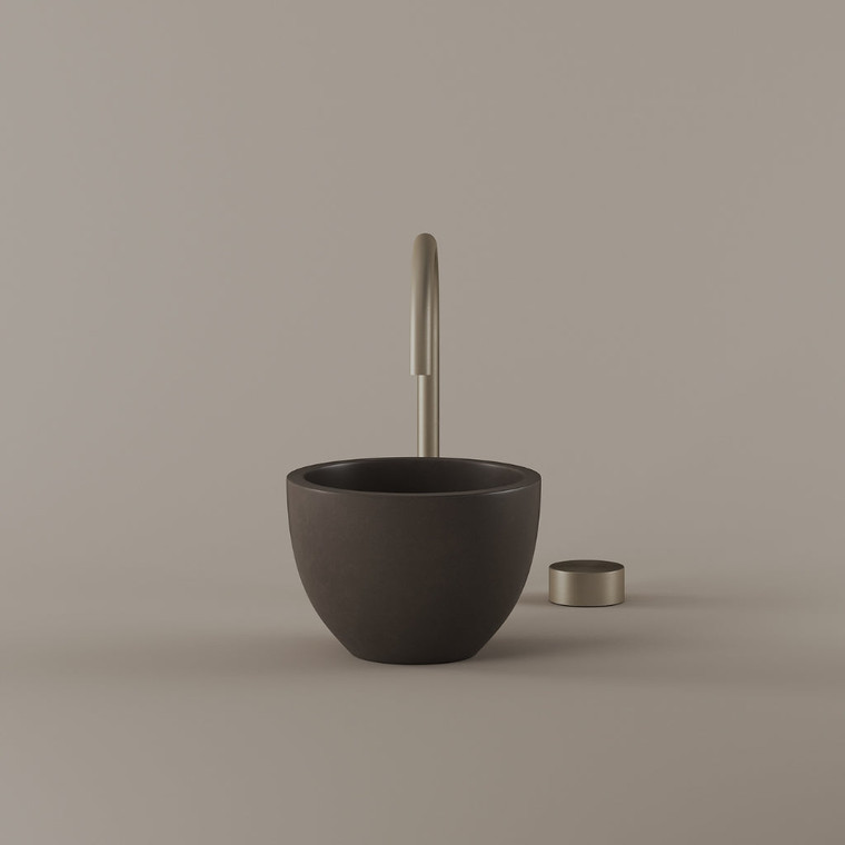 Round Concrete Vessel Sink 9"