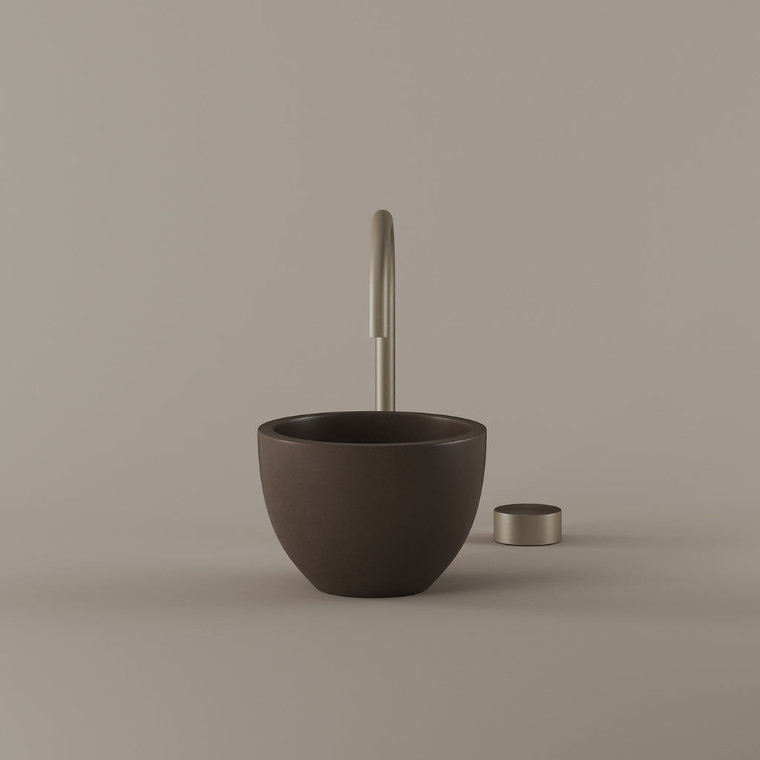 Round Concrete Vessel Sink 9"