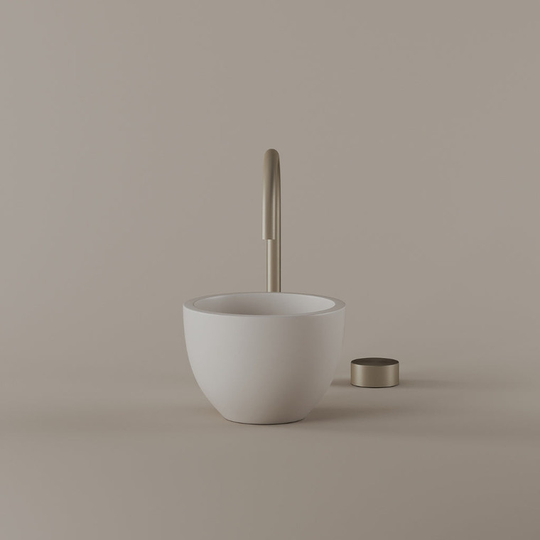 Round Concrete Vessel Sink 9"