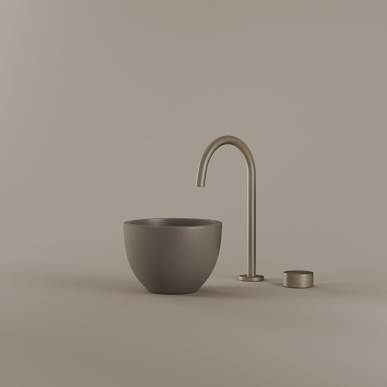 Round Concrete Vessel Sink 9"