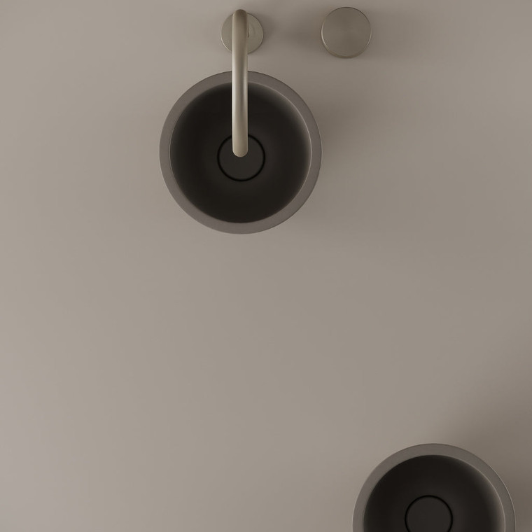 Round Concrete Vessel Sink 9"