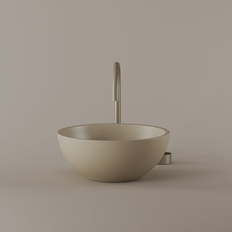 Round Concrete Vessel Sink 14"