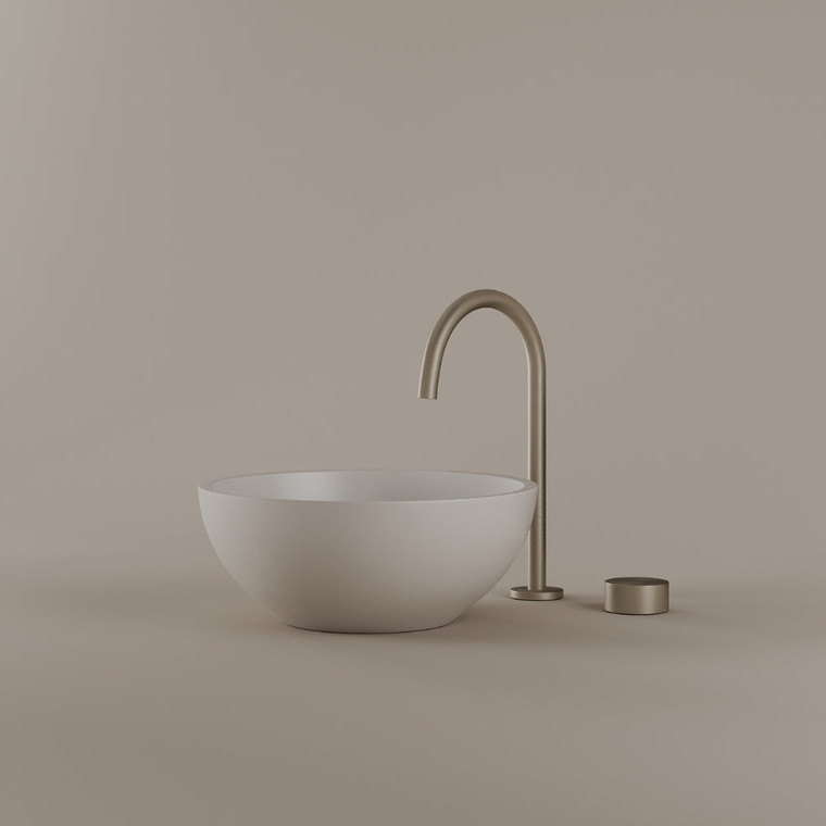 Round Concrete Vessel Sink 14"