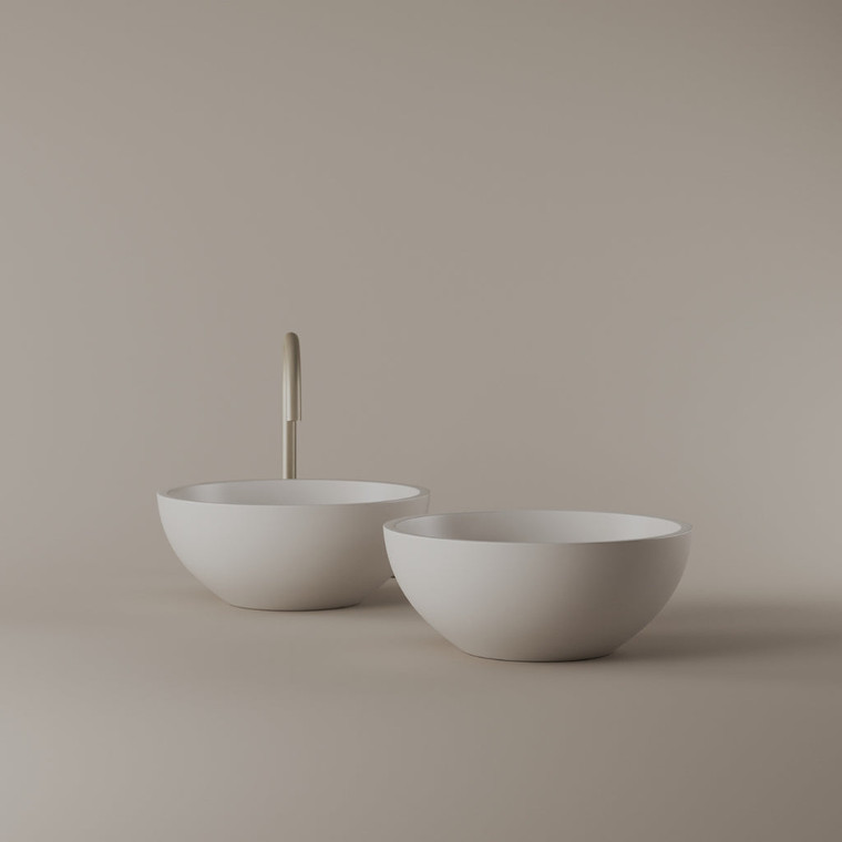 Round Concrete Vessel Sink 14"