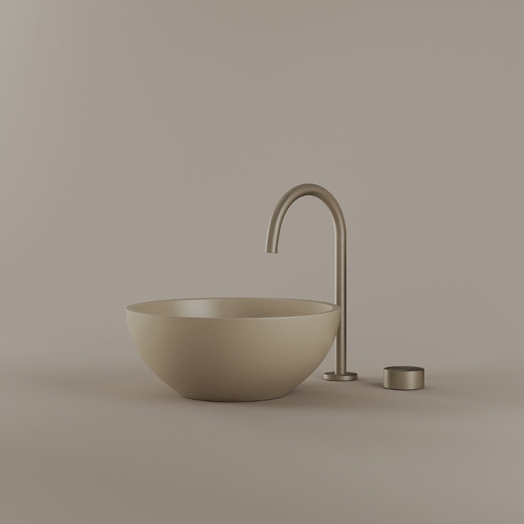 Round Concrete Vessel Sink 14"