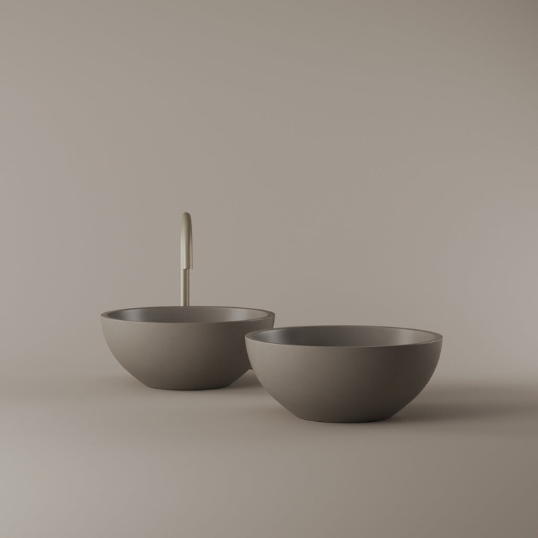 Round Concrete Vessel Sink 14"