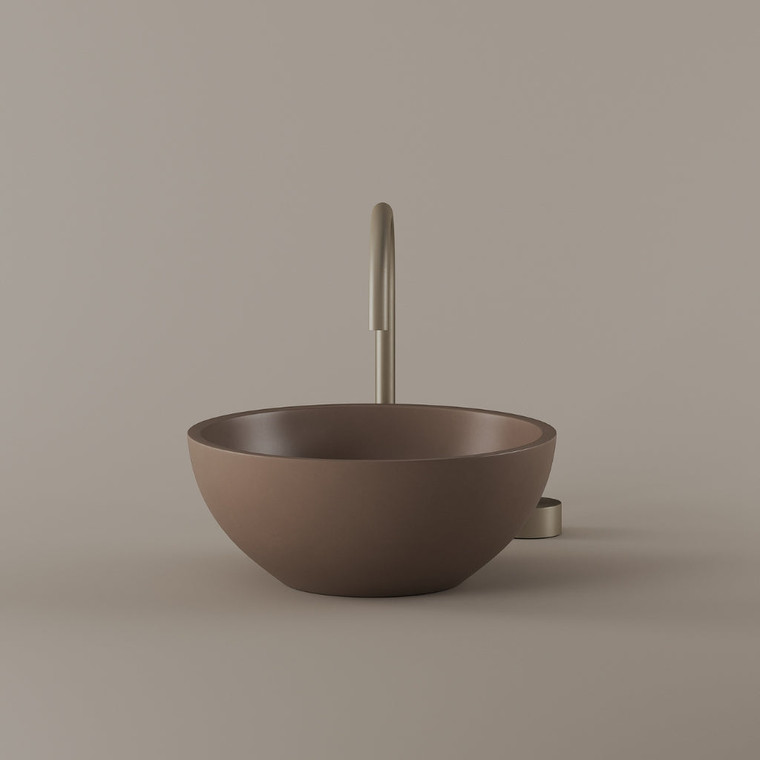 Round Concrete Vessel Sink 14"