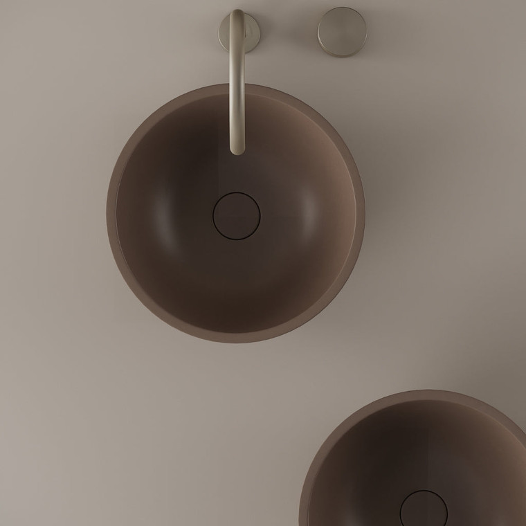 Round Concrete Vessel Sink 14"