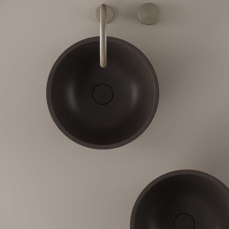 Round Concrete Vessel Sink 14"