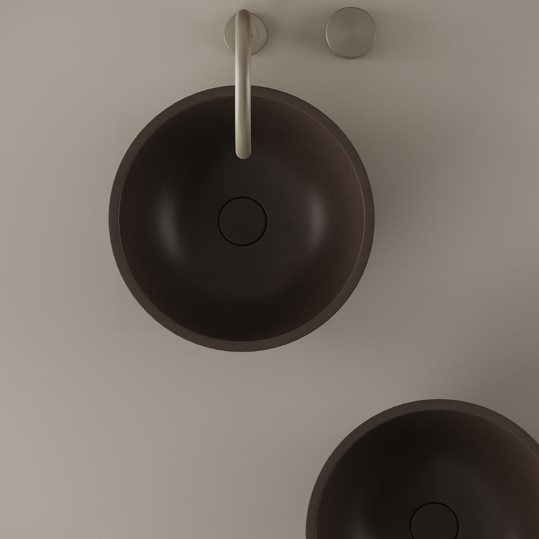 Round Concrete Vessel Sink 14"