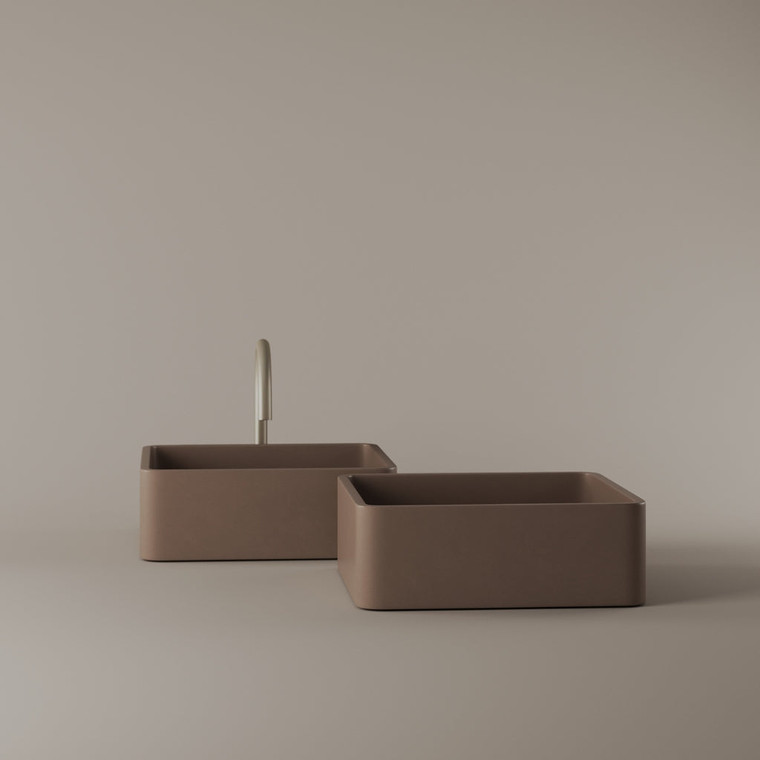 Square Concrete Vessel Sink 14" x 14"