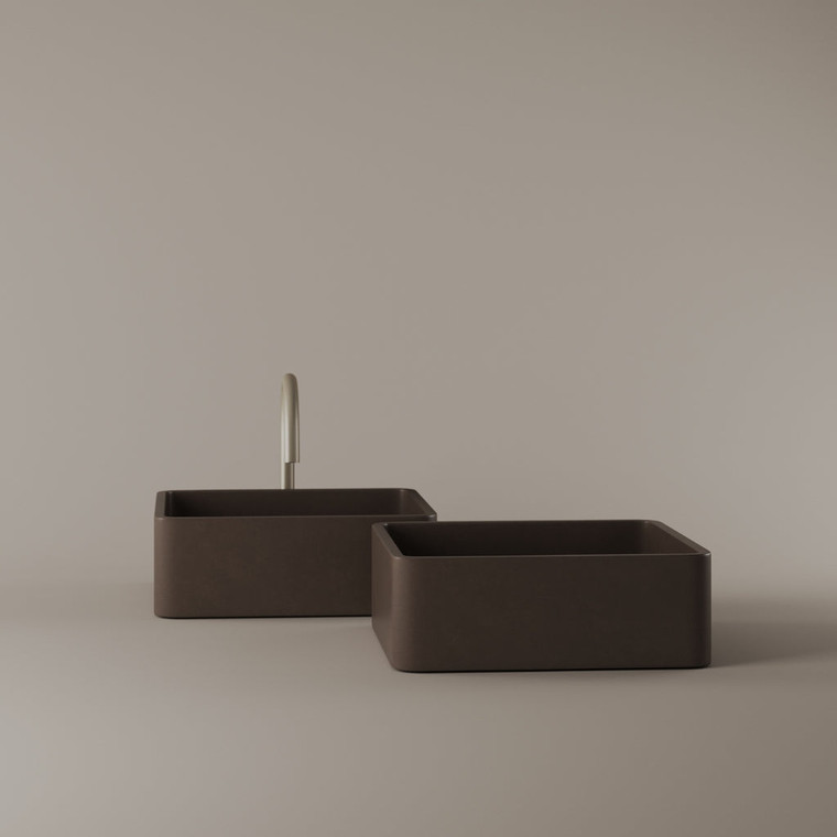 Square Concrete Vessel Sink 14" x 14"