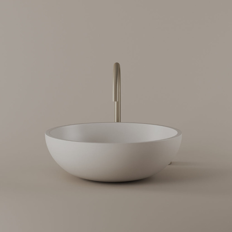 Round Concrete Vessel Sink 17"