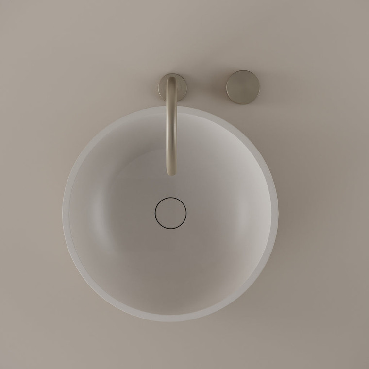 Round Concrete Vessel Sink 17"
