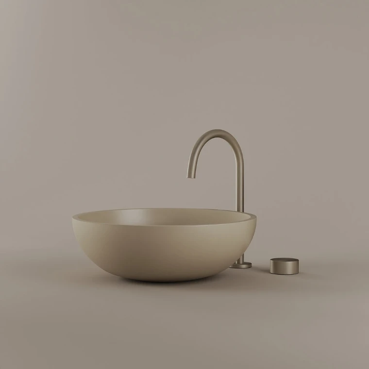 Round Concrete Vessel Sink 17"
