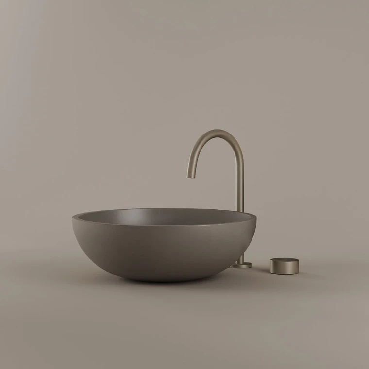 Round Concrete Vessel Sink 17"