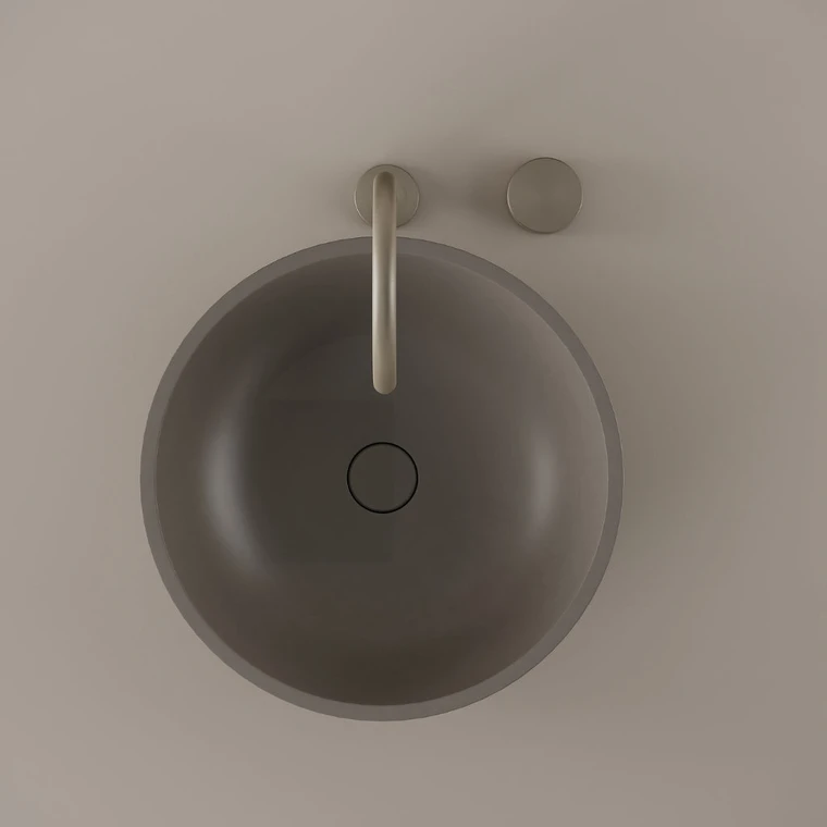 Round Concrete Vessel Sink 17"