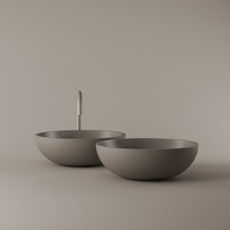 Round Concrete Vessel Sink 17"