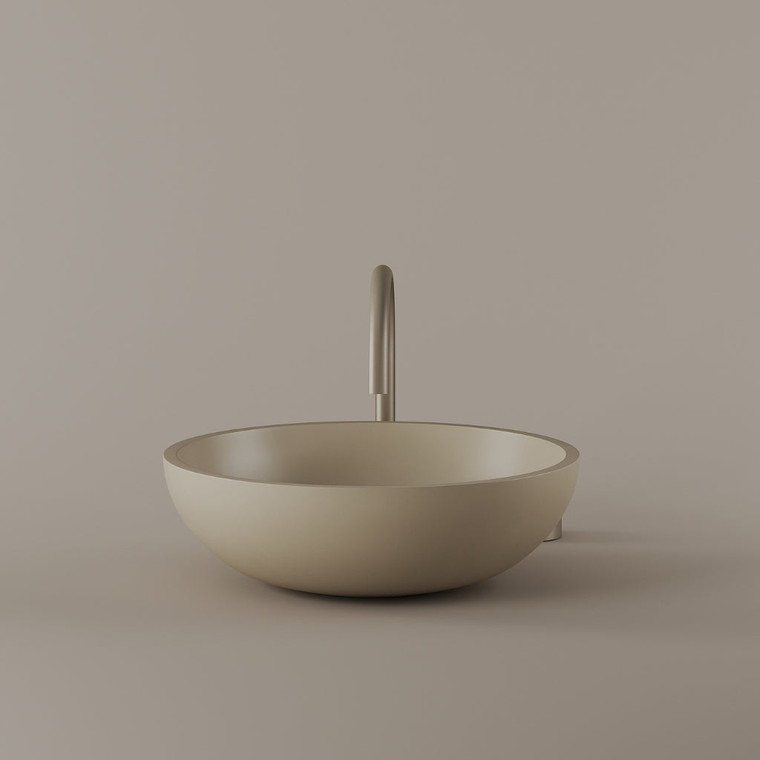 Round Concrete Vessel Sink 16"
