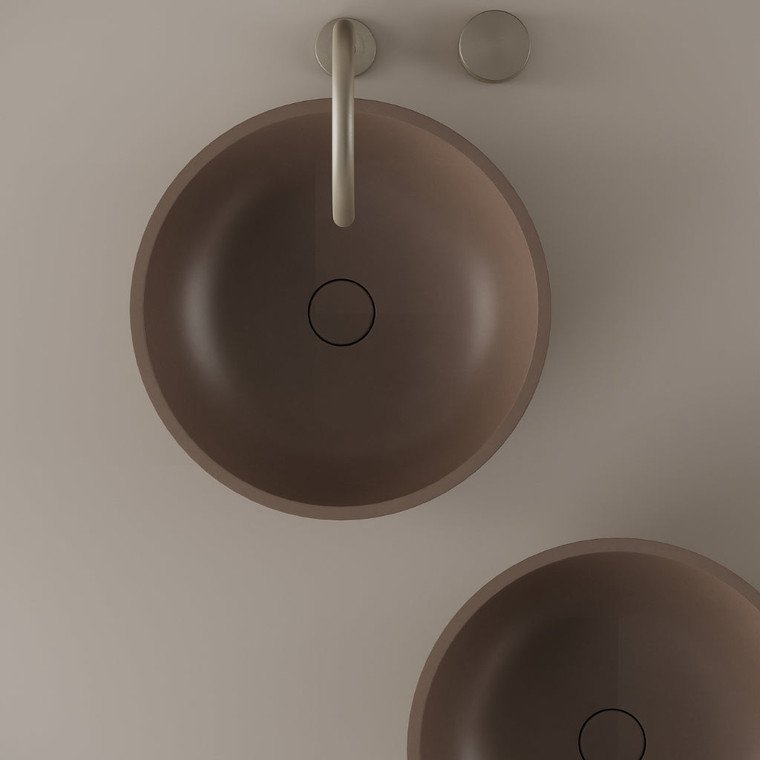 Round Concrete Vessel Sink 16"