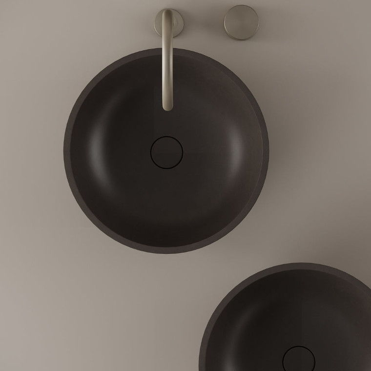 Round Concrete Vessel Sink 16"