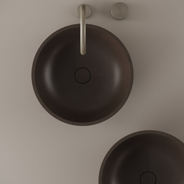Round Concrete Vessel Sink 16"