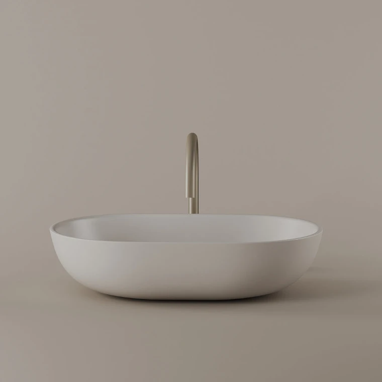 Oval Concrete Vessel Sink 21" x 14"