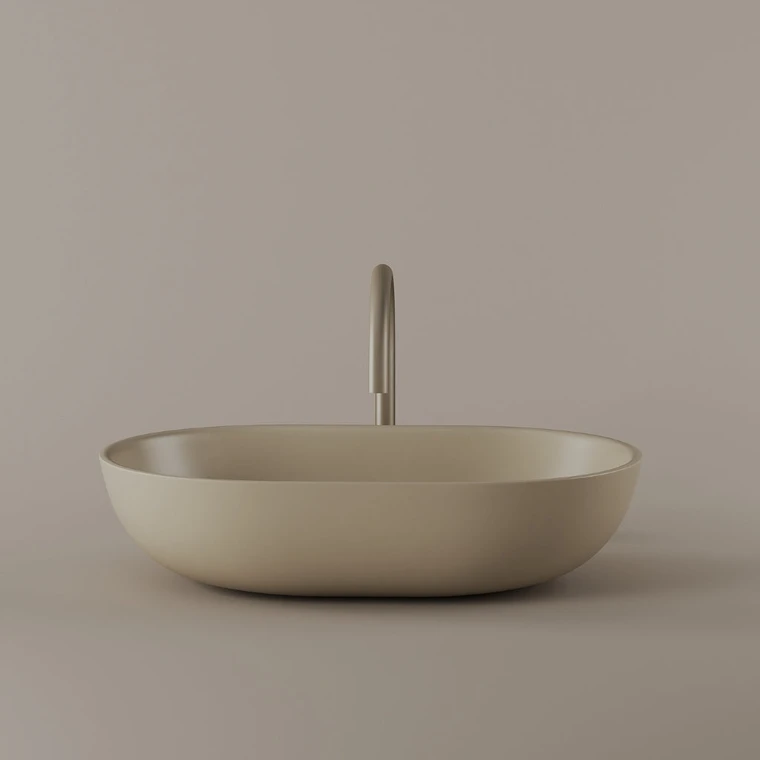 Oval Concrete Vessel Sink 21" x 14"