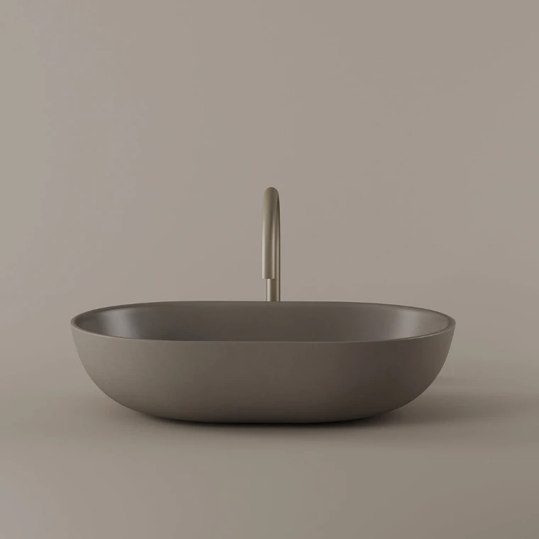Oval Concrete Vessel Sink 21" x 14"