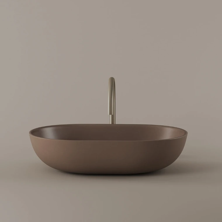 Oval Concrete Vessel Sink 21" x 14"