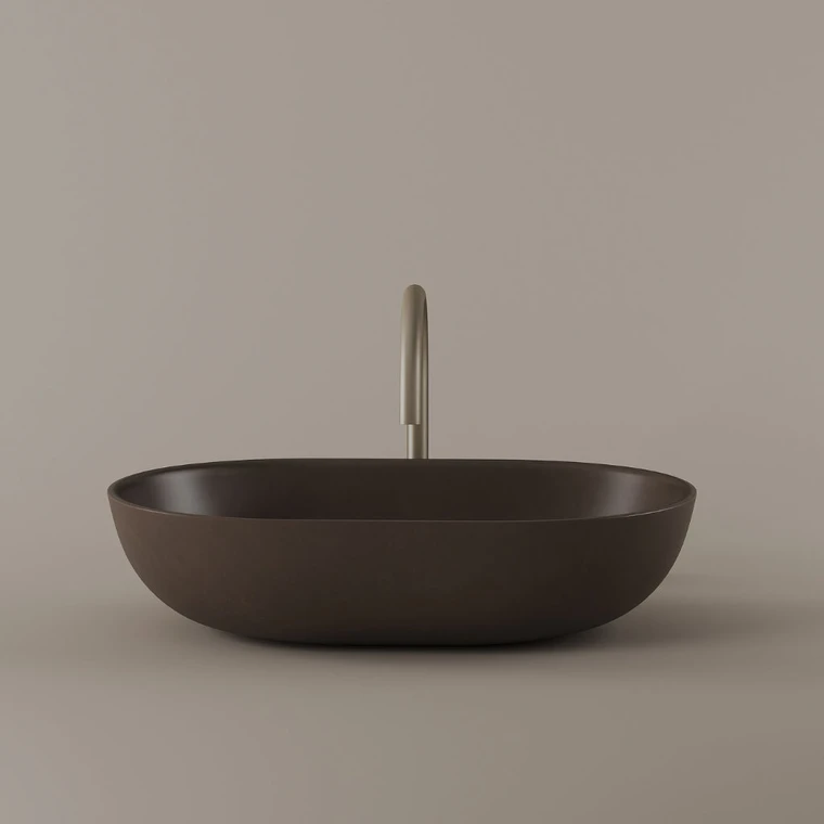 Oval Concrete Vessel Sink 21" x 14"