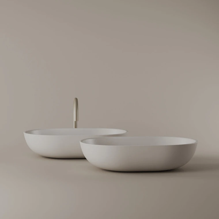 Oval Concrete Vessel Sink 21" x 14"