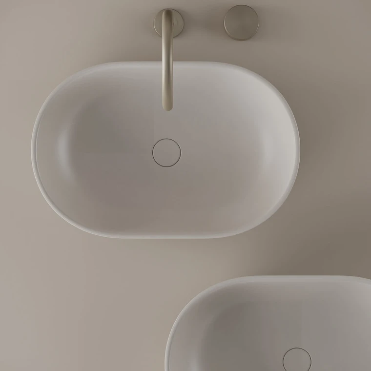 Oval Concrete Vessel Sink 21" x 14"