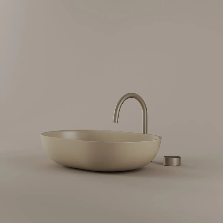 Oval Concrete Vessel Sink 21" x 14"
