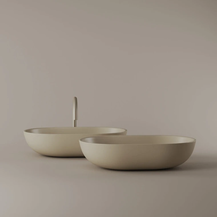 Oval Concrete Vessel Sink 21" x 14"