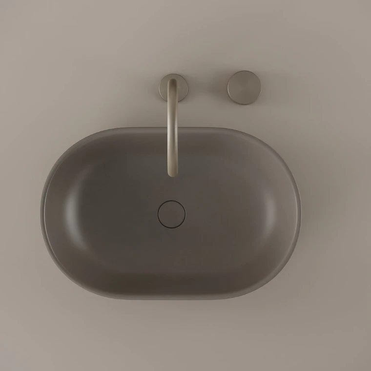 Oval Concrete Vessel Sink 21" x 14"