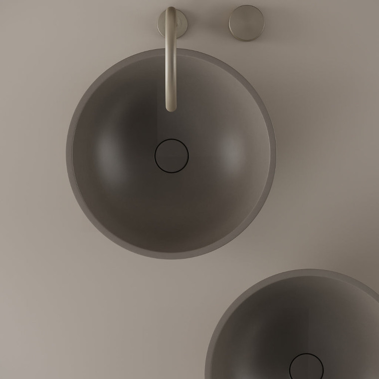 Round Concrete Vessel Sink 16"