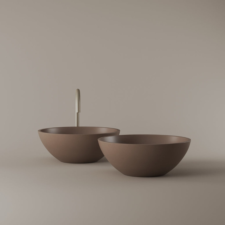 Round Concrete Vessel Sink 16"